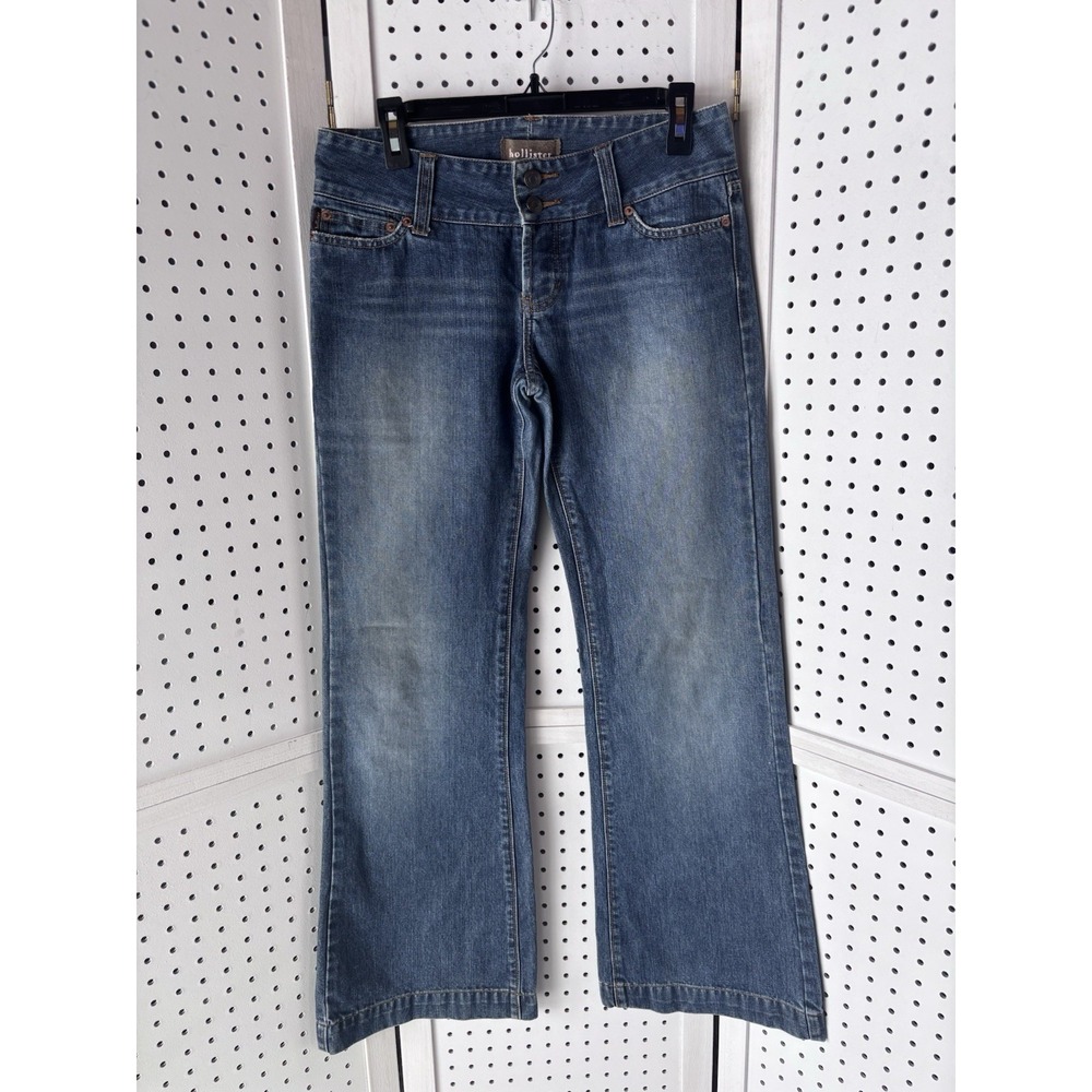 Hollister Y2K Button Fly Low‎ Rise Denim Flare Jeans Women's Juniors sz 3